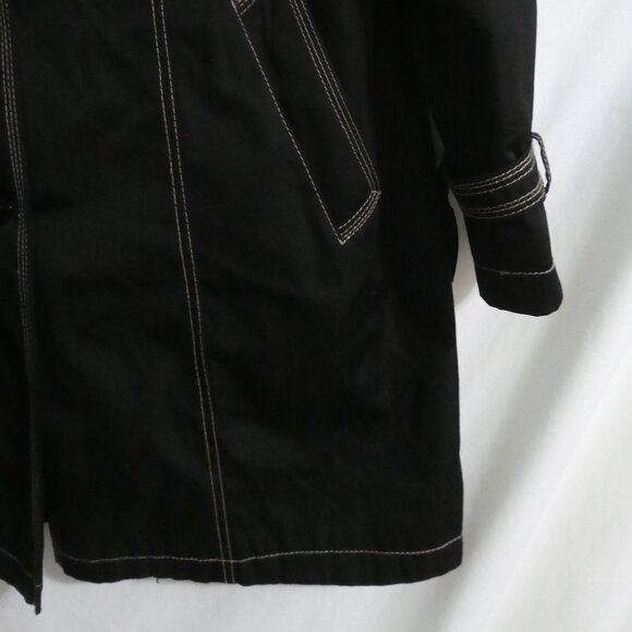 Limited Edition - FENNELLI | size 14 | Long Black Lightweight Trench Coat - Picture 7 of 16